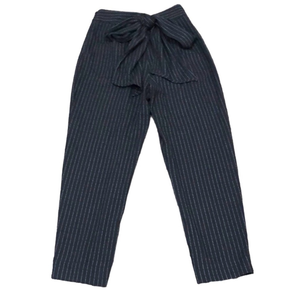 Anthropologie Landen Pants Size 00 Black Striped Striped Bow
